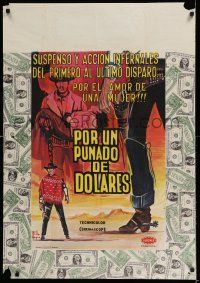 7p039 FISTFUL OF DOLLARS Colombian poster '67 introducing the man with no name, Clint Eastwood!