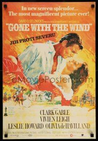 7p011 GONE WITH THE WIND Czech 16x24 R92 art of Clark Gable & Vivien Leigh, all-time classic!