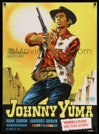 7p640 JOHNNY YUMA Danish '67 cool western adventure art of Mark Damon!
