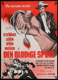 7p655 NAKED SPUR Danish R60s action art of strong man James Stewart & bloody spur!
