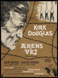 7p662 PATHS OF GLORY Danish '59 Stanley Kubrick, different Wenzel artwork of Kirk Douglas!