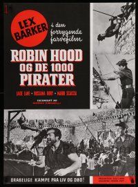 7p673 ROBIN HOOD & THE PIRATES Danish '64 images of Lex Barker in title role!