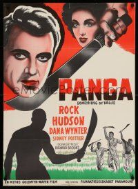 7p689 SOMETHING OF VALUE Danish '59 Rock Hudson & Dana Wynter are hunted in Africa!