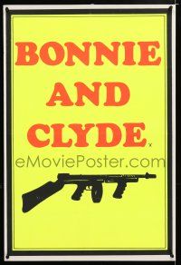 7p072 BONNIE & CLYDE English double crown '67 Warren Beatty & Dunaway, different Tommy gun art!