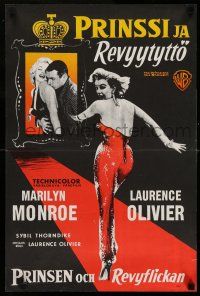 7p168 PRINCE & THE SHOWGIRL Finnish '57 sexy Marilyn Monroe, Laurence Olivier, different Engel art!