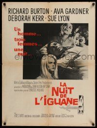 7p194 NIGHT OF THE IGUANA French 24x32 '64 Richard Burton, Ava Gardner, Kerr, sexy Sue Lyon!
