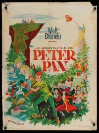 7p197 PETER PAN French 24x32 R60s Walt Disney animated cartoon fantasy classic, great art!