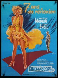 7p198 SEVEN YEAR ITCH French 23x31 R80s best art of Marilyn Monroe's skirt blowing by Grinsson!
