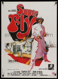 7p201 SUPER FLY French 23x31 '72 great artwork of Ron O'Neal with car & girl!