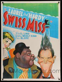 7p104 SWISS MISS Indian '50s great art of Stan Laurel & Oliver Hardy, Hal Roach!
