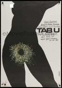 7p589 TABU Polish 26x38 '87 great erotic Andrzej Pagowski art of naked woman silhouette!