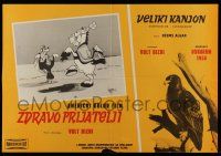 7p328 GRAND CANYON Yugoslavian 19x27 '58 Walt Disney, cool image of Goofy w/horse, hawk!