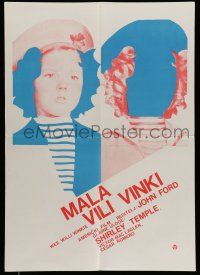 7p370 WEE WILLIE WINKIE Yugoslavian 20x28 '60 cool different art image of cute Shirley Temple!