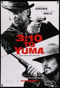 7r020 3:10 TO YUMA white style teaser 1sh '07 cowboys Russell Crowe & Christian Bale, cool design!