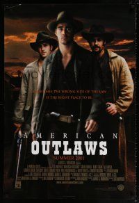 7r041 AMERICAN OUTLAWS advance DS 1sh '01 Colin Farrell, Scott Caan, Ali Larter in western action!