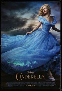 7r126 CINDERELLA advance DS 1sh '15 great image of Lilly James in the title role!
