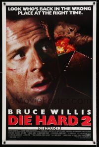 7r178 DIE HARD 2 int'l 1sh '90 tough guy Bruce Willis is in the wrong place at the right time!