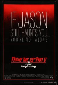 7r252 FRIDAY THE 13th PART V 1sh '85 A New Beginning, Jason haunts you, slasher horror sequel!