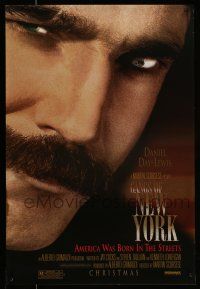 7r264 GANGS OF NEW YORK advance 1sh '02 Martin Scorsese, close-up of Daniel Day-Lewis!