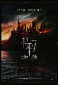 7r305 HARRY POTTER & THE DEATHLY HALLOWS PART 1 & PART 2 teaser DS 1sh '10 it all ends here!
