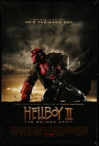 7r316 HELLBOY II: THE GOLDEN ARMY advance DS 1sh '08 Ron Perlman is the good guy!