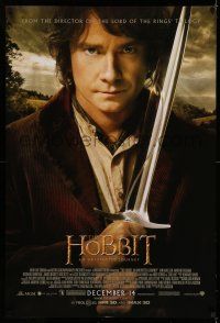 7r323 HOBBIT: AN UNEXPECTED JOURNEY advance DS 1sh '12 great image of Martin Freeman as Bilbo!