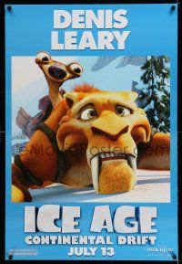 7r347 ICE AGE: CONTINENTAL DRIFT advance 1sh '12 cute image, Denis Leary!