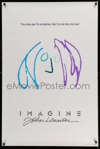 7r349 IMAGINE teaser 1sh '88 classic art by former Beatle John Lennon!
