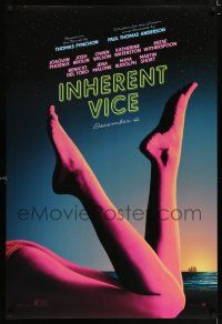 7r359 INHERENT VICE teaser DS 1sh '14 Joaquin Phoenix, Brolin, Wilson, sexy image of legs on beach