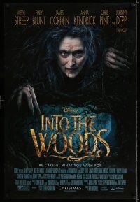 7r372 INTO THE WOODS advance DS 1sh '14 Disney, cool fantasy image of Meryl Streep as witch!