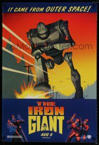 7r374 IRON GIANT advance 1sh '99 animated modern classic, cool cartoon robot artwork!