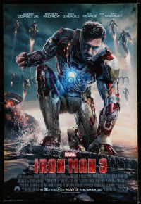 7r377 IRON MAN 3 advance DS 1sh '13 cool image of Robert Downey Jr in title role by ocean!
