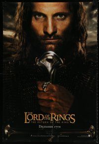 7r442 LORD OF THE RINGS: THE RETURN OF THE KING teaser DS 1sh '03 Viggo Mortensen as Aragorn!