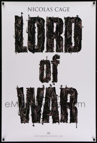 7r449 LORD OF WAR teaser 1sh '05 Nicolas Cage, cool gun title mosaic!
