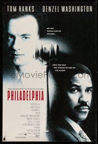 7r538 PHILADELPHIA 1sh '70 Tom Hanks, Denzel Washington, directed by Jonathan Demme!
