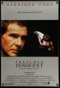 7r557 PRESUMED INNOCENT 1sh '90 Harrison Ford, Brian Dennehy, some people would kill for love!