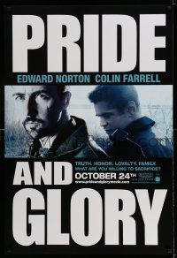 7r560 PRIDE & GLORY teaser DS 1sh '08 Colin Farrel & Edward Norton in NYC cop drama!
