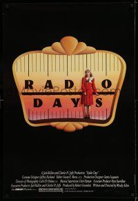 7r583 RADIO DAYS 1sh '87 Woody Allen, Seth Green, Dianne Wiest, New York City!