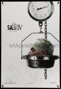 7r634 SAW IV int'l teaser 1sh '07 gross image of serial killer Tobin Bell's head in scale!