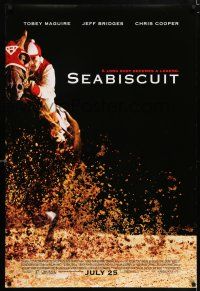 7r640 SEABISCUIT advance DS 1sh '03 horse racing jockey Tobey McGuire & most famous underdog!