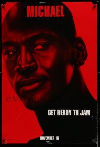 7r675 SPACE JAM teaser DS 1sh '96 cool close-up of basketball star Michael Jordan!