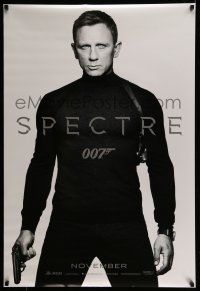 7r678 SPECTRE teaser DS 1sh '15 cool image of Daniel Craig as James Bond 007 with gun!