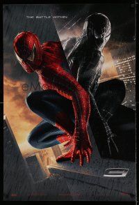 7r679 SPIDER-MAN 3 Within red/black style textured teaser DS 1sh '07 Sam Raimi, Tobey Maguire!