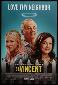 7r681 ST. VINCENT advance DS 1sh '14 Bill Murray with halo, Melissa McCarthy, Naomi Watts!