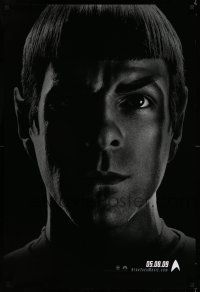 7r685 STAR TREK teaser 1sh '09 cool image of Zachary Quinto as Spock!