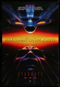 7r697 STAR TREK VI teaser 1sh '91 William Shatner, Leonard Nimoy, art by John Alvin!