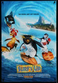 7r722 SURF'S UP int'l advance DS 1sh '07 Shia LaBeouf, Jeff Bridges, image of cute animals surfing!