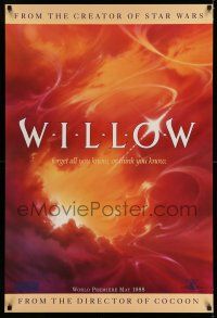 7r828 WILLOW teaser 1sh '88 Ron Howard directed, John Alvin fantasy art of clouds!