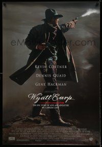 7r840 WYATT EARP DS 1sh '94 cool image of Kevin Costner in the title role firing gun!