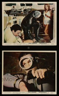 7s285 THUNDERBALL 2 color English FOH LCs '65 all great scenes of Sean Connery as James Bond 007!